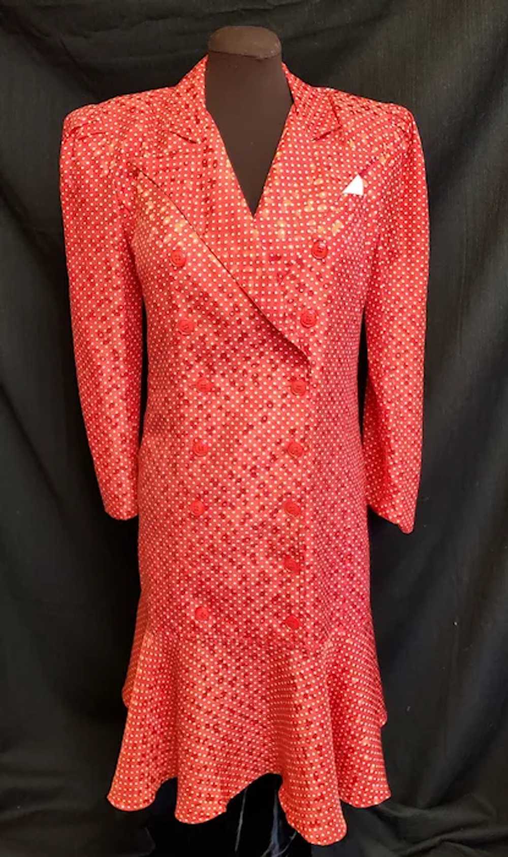 Ann Taylor "Charleston" Red & White Silk Dress - image 12