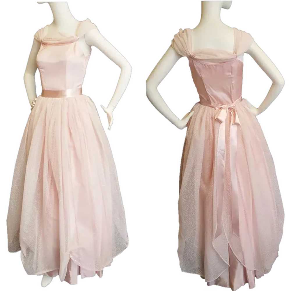 Cinderella Pink Dotted Swiss Gown - image 1