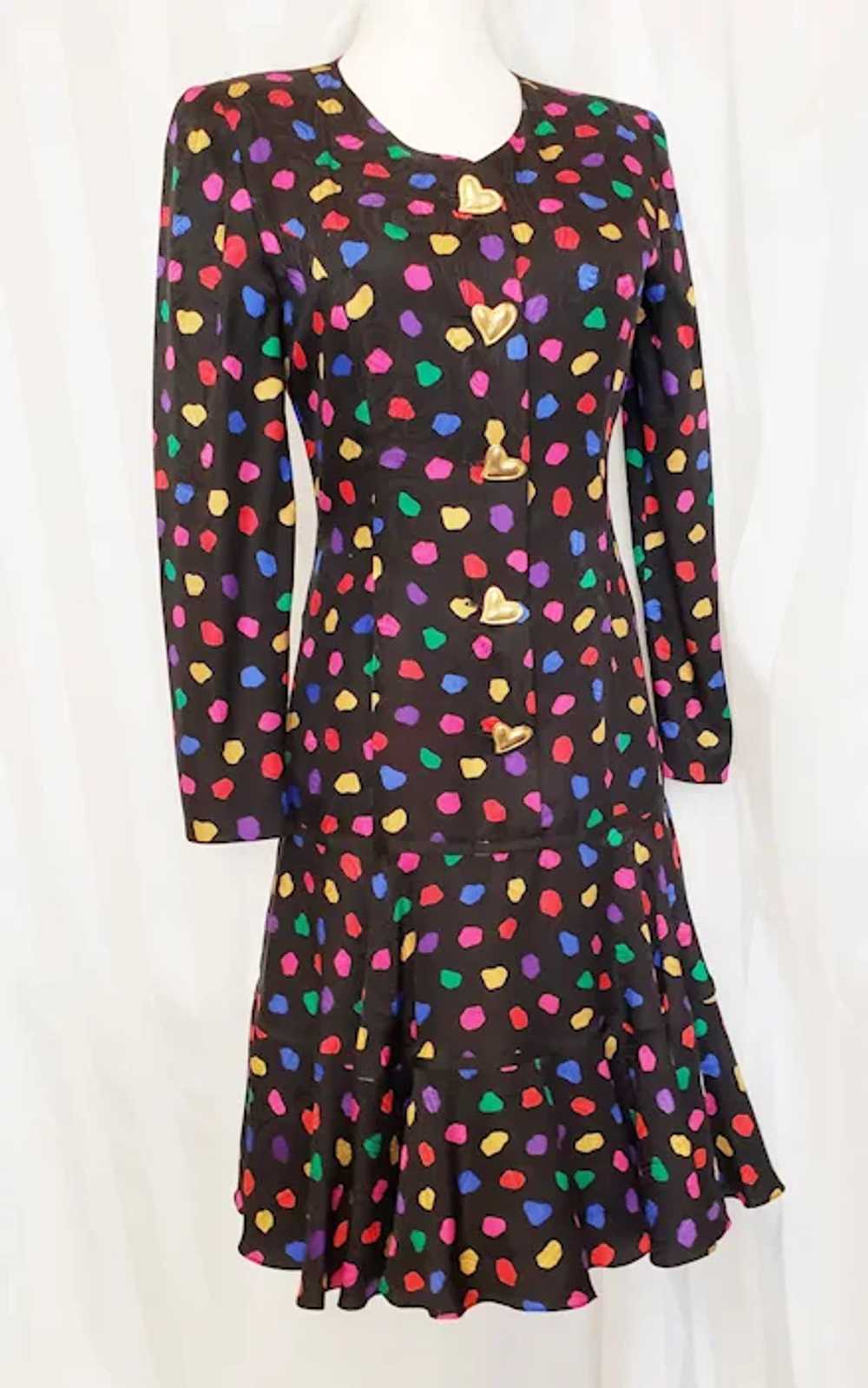 Candy-Crush Playful, Flirty Silk Dress - image 3