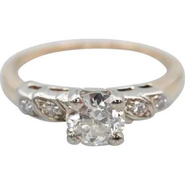 Retro Era European Cut Diamond Engagement Ring - image 1
