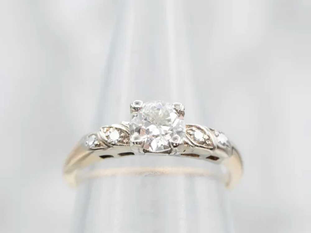 Retro Era European Cut Diamond Engagement Ring - image 3