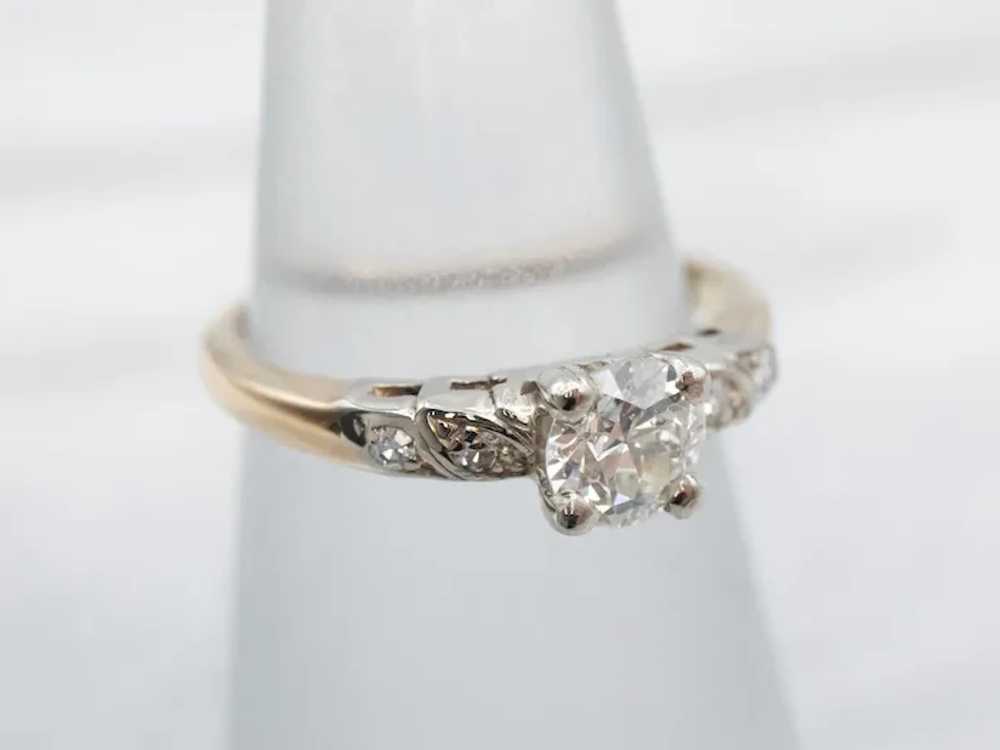 Retro Era European Cut Diamond Engagement Ring - image 4