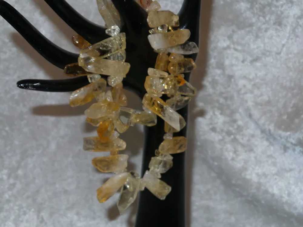 Citrine and Quartz Slab Necklace with Gold Filled… - image 3