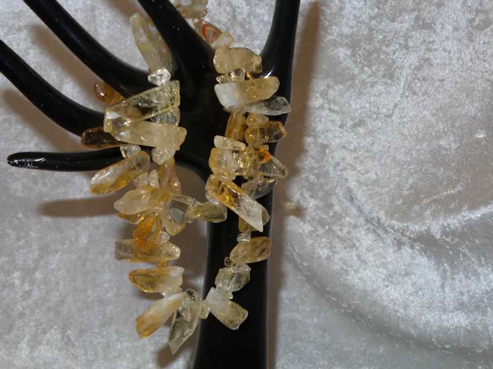 Citrine and Quartz Slab Necklace with Gold Filled… - image 7