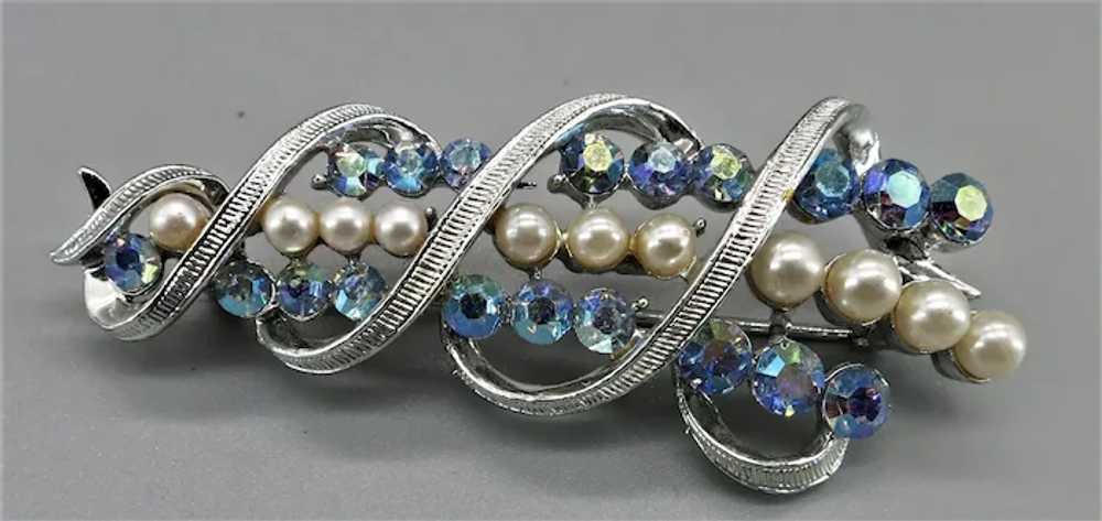 VINTAGE  Lovely Pretty Blue Stone Brooch   Spring - image 5