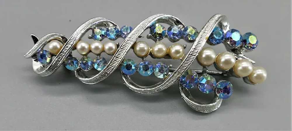 VINTAGE  Lovely Pretty Blue Stone Brooch   Spring - image 6