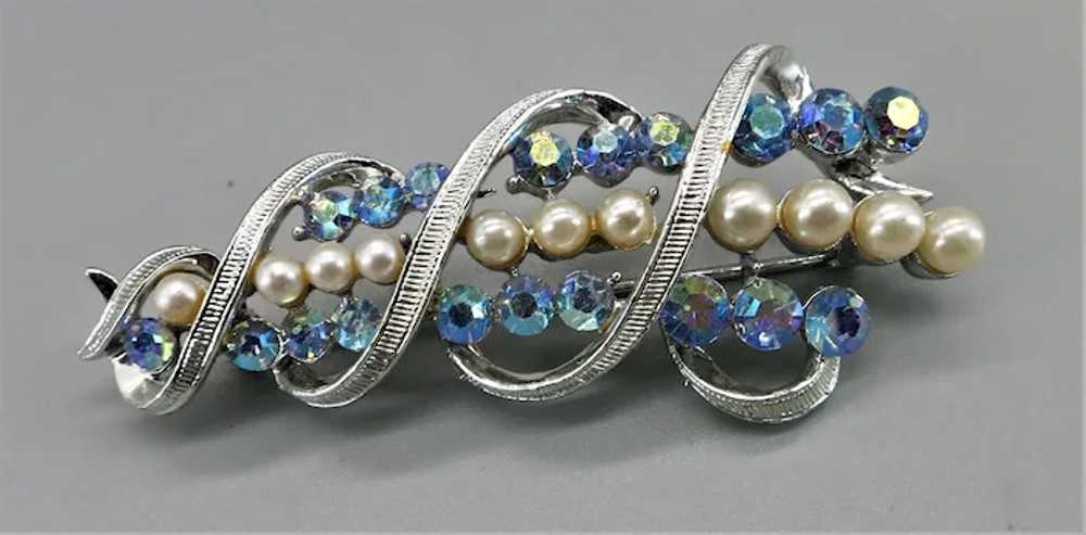 VINTAGE  Lovely Pretty Blue Stone Brooch   Spring - image 7