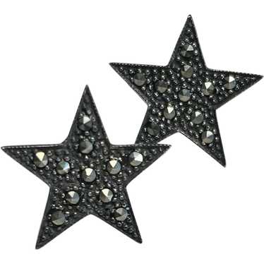 Art Deco sterling Marcasite stars
