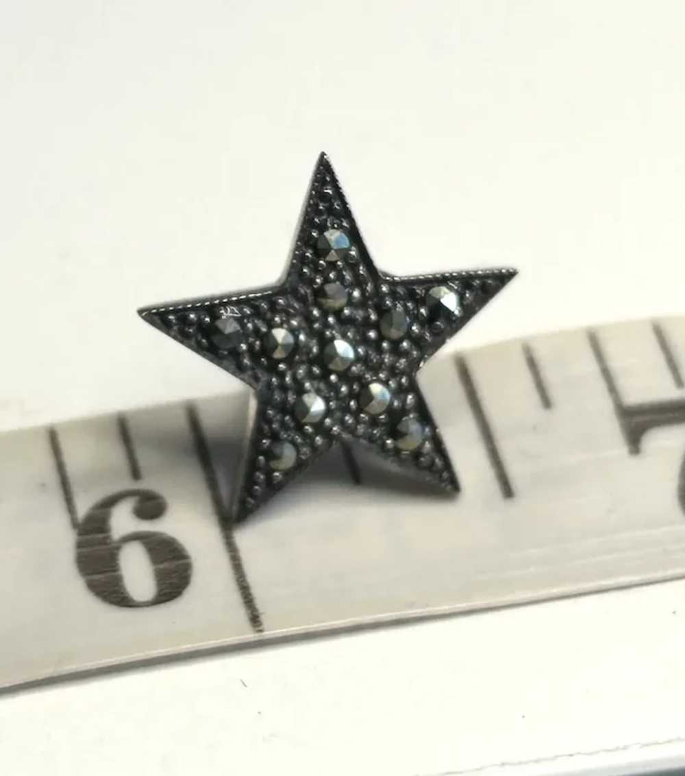 Art Deco sterling Marcasite stars - image 4