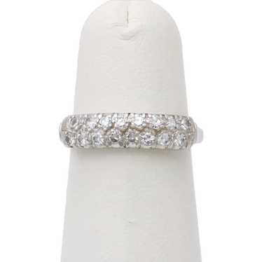 Antique Art Deco Diamond Platinum Ring band, Wedd… - image 1