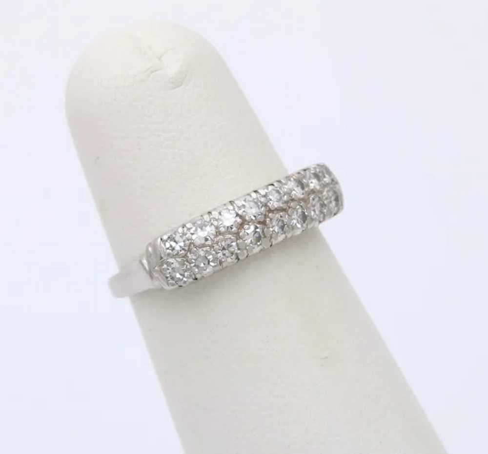 Antique Art Deco Diamond Platinum Ring band, Wedd… - image 2