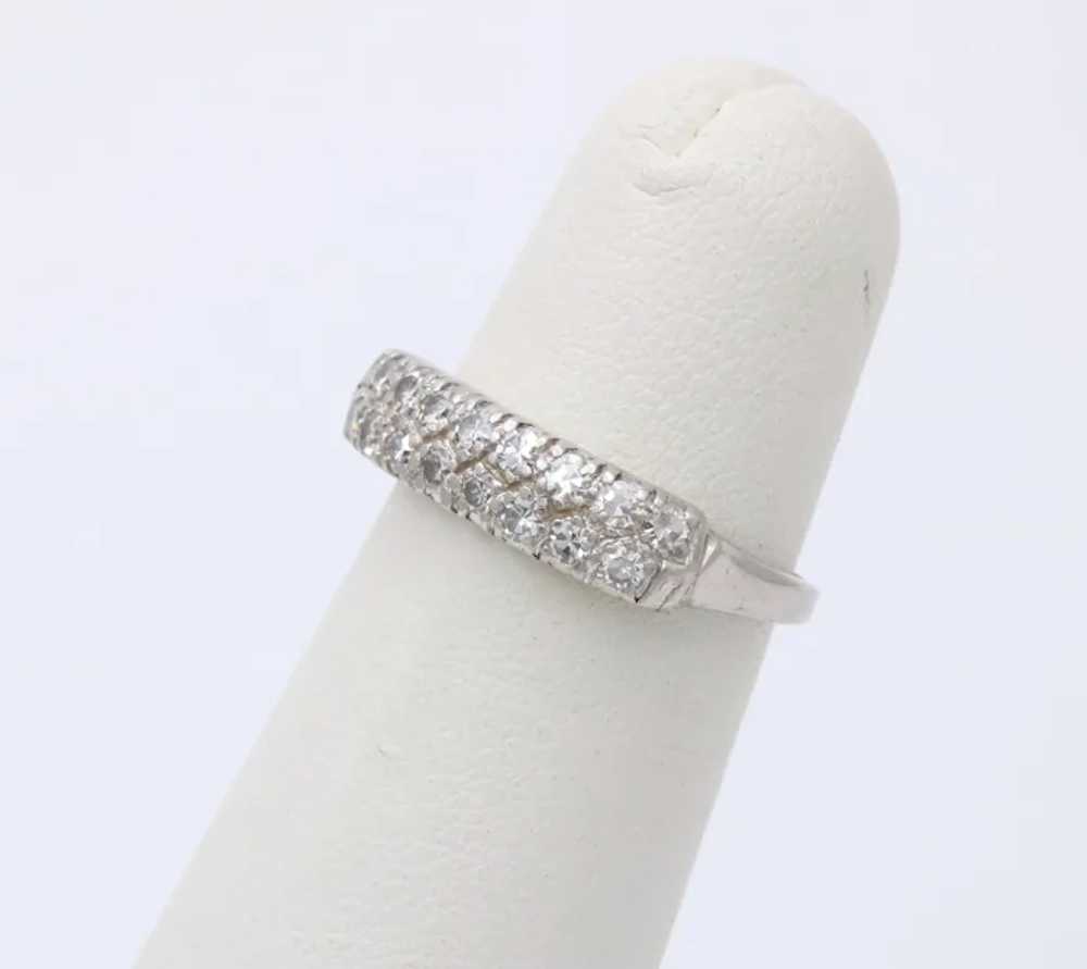 Antique Art Deco Diamond Platinum Ring band, Wedd… - image 3