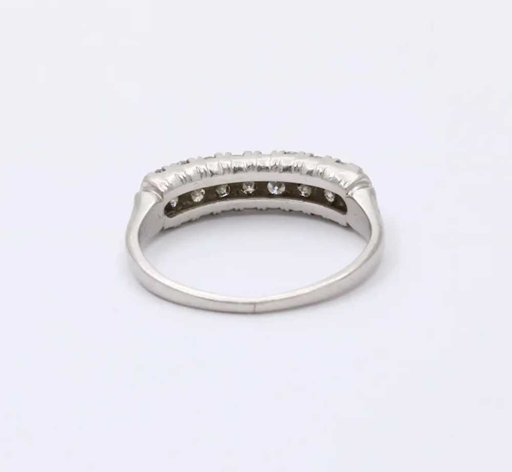 Antique Art Deco Diamond Platinum Ring band, Wedd… - image 5