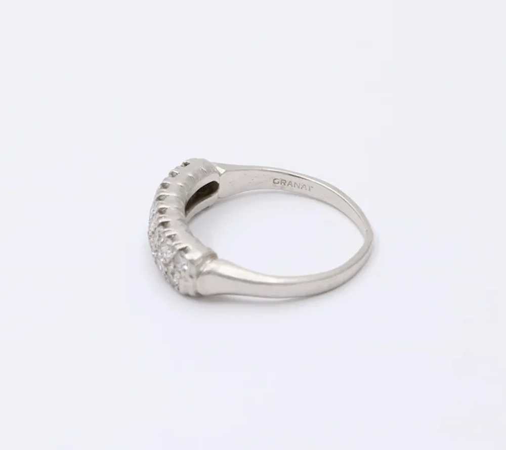 Antique Art Deco Diamond Platinum Ring band, Wedd… - image 7