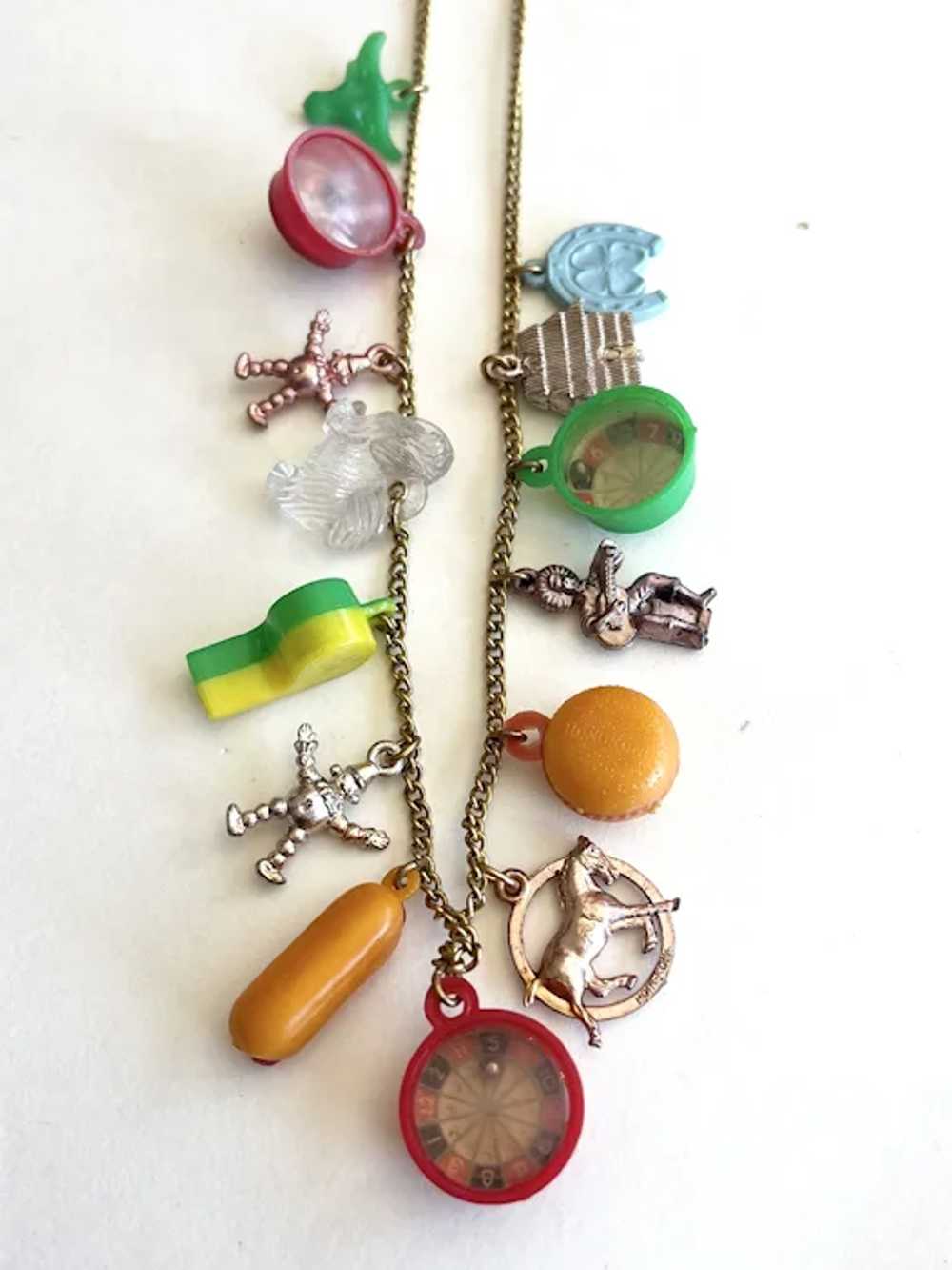 Vintage Plastic Charm Necklace - image 2