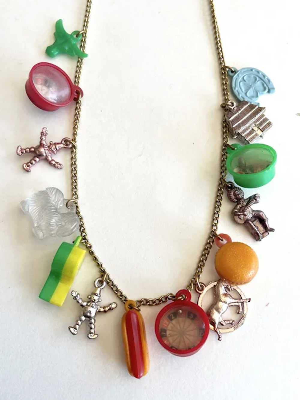 Vintage Plastic Charm Necklace - image 3