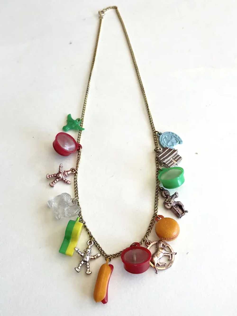 Vintage Plastic Charm Necklace - image 4