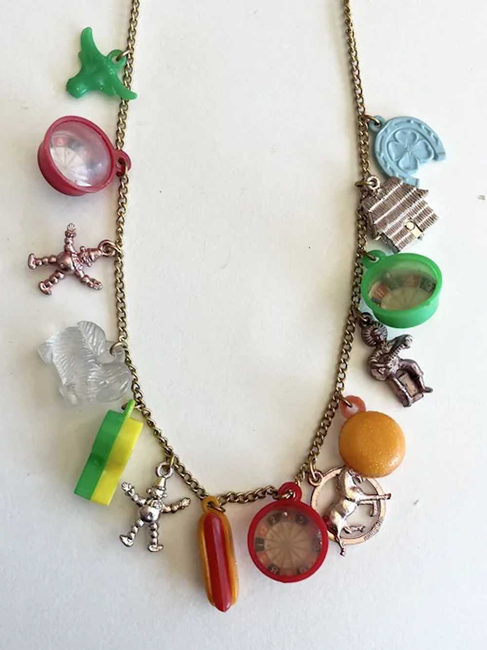 Vintage Plastic Charm Necklace - image 5