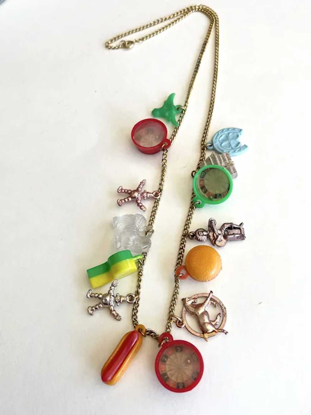 Vintage Plastic Charm Necklace - image 7