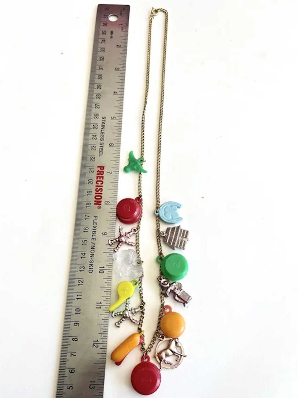 Vintage Plastic Charm Necklace - image 8