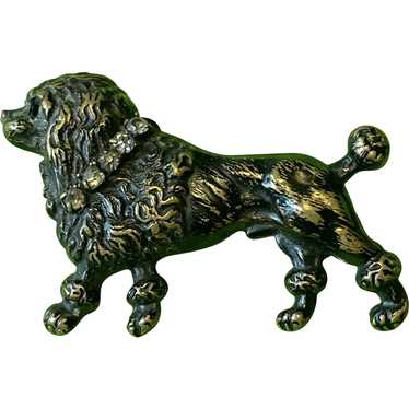 Lovely Victorian Poodle Pin with Paste Collar - image 1