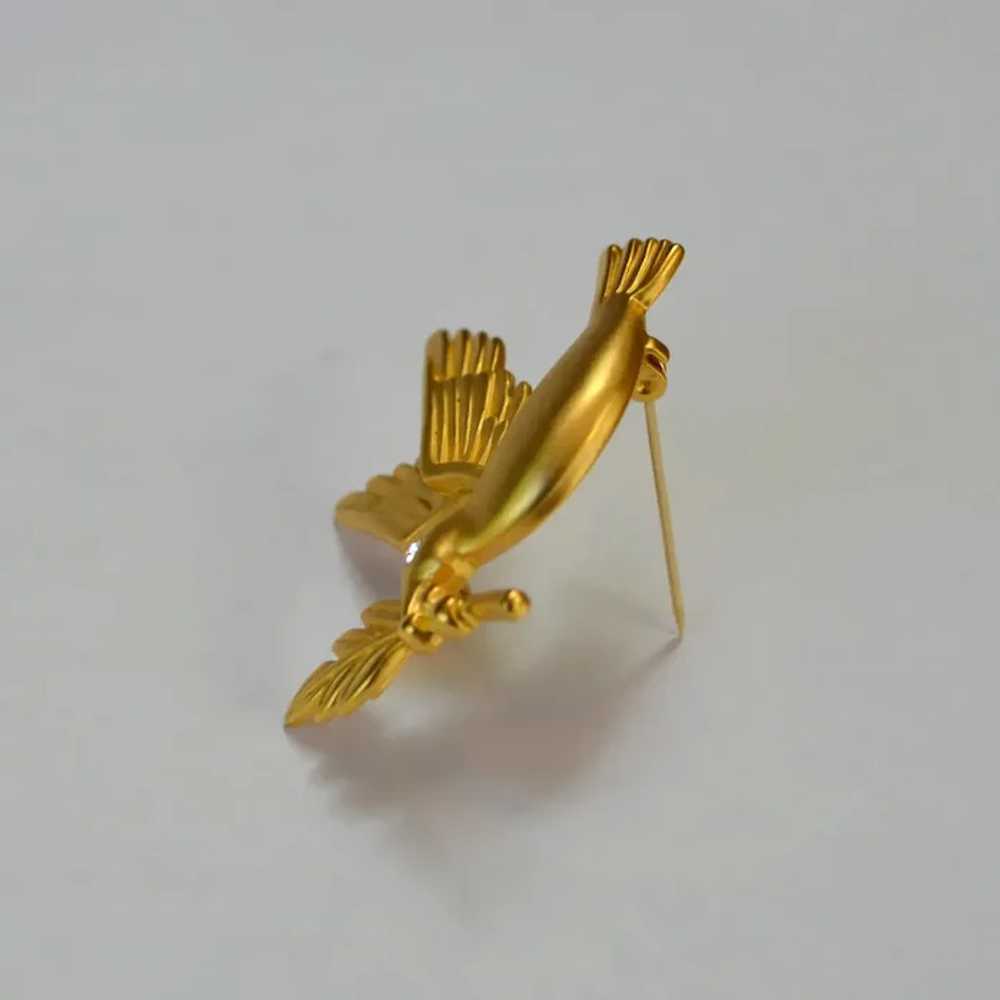 Dove with Olive Branch Brooch Pin - image 3