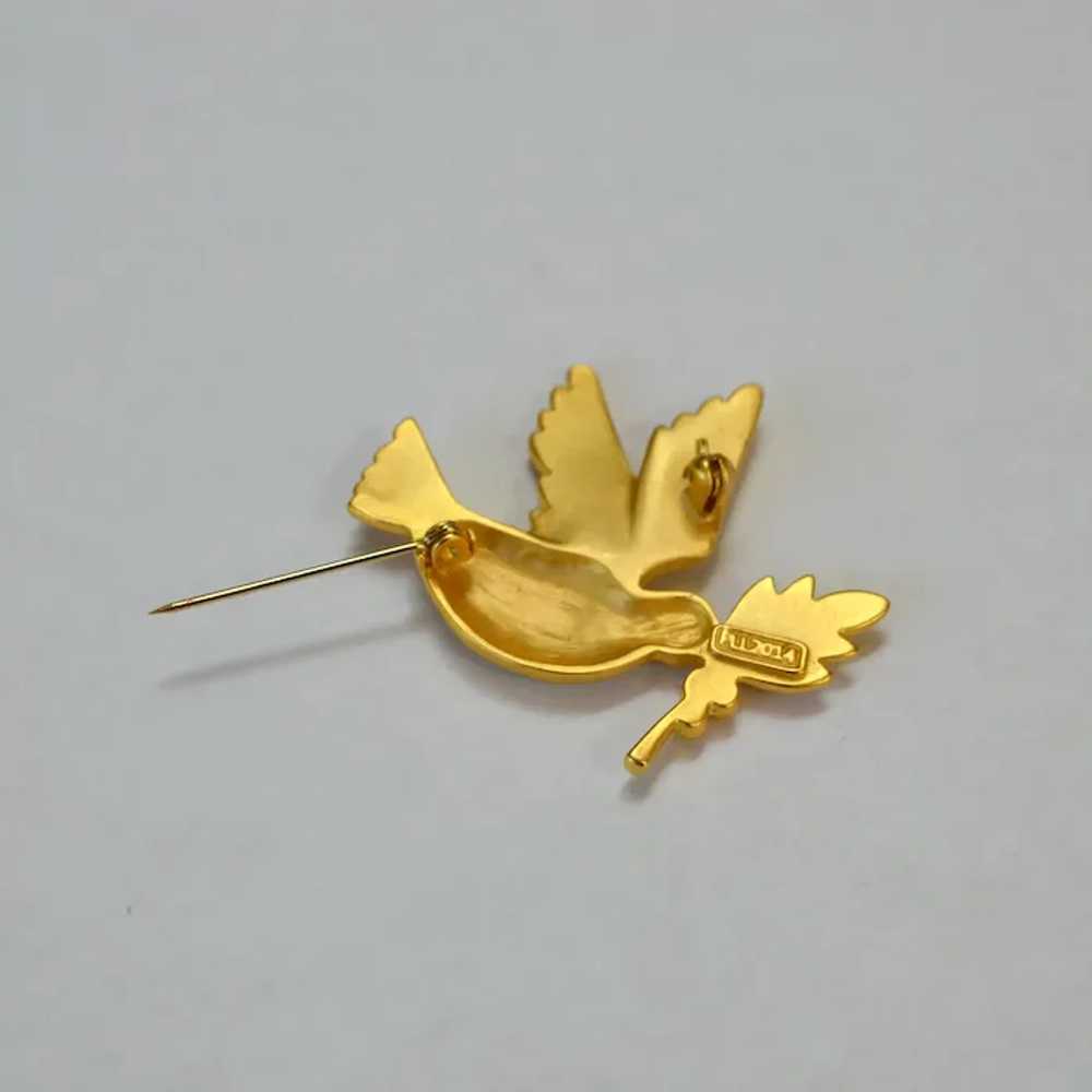 Dove with Olive Branch Brooch Pin - image 4