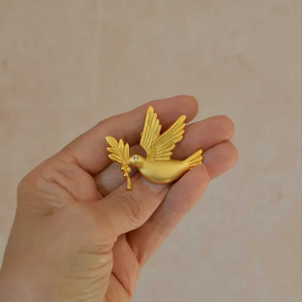 Dove with Olive Branch Brooch Pin - image 6