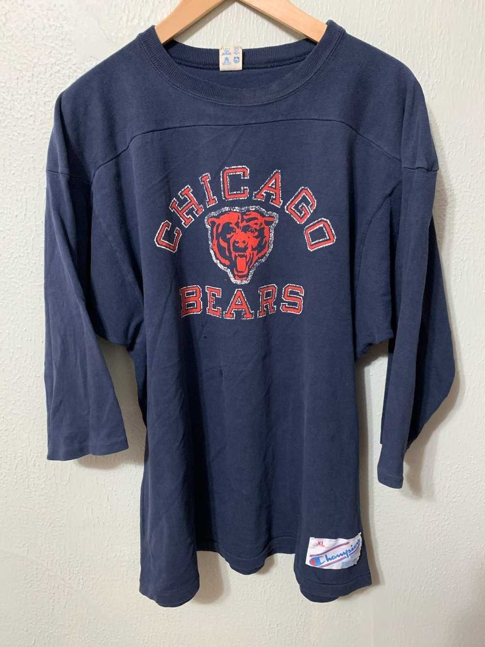 PreserveVintage Chicago Bears GSH Vintage T-Shirt S/M Navy Blue NFL Football Champion Brand 80s Cotton Poly