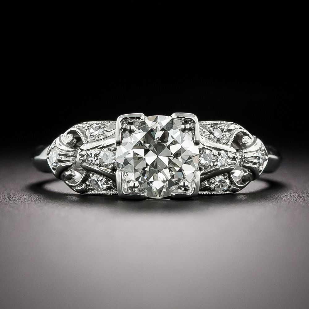 Art Deco .96 Carat Diamond Engagement Ring - GIA … - image 1