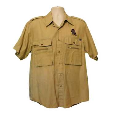 Other Sasquatch Turkey Shirt L Tan Khaki Epaulets 