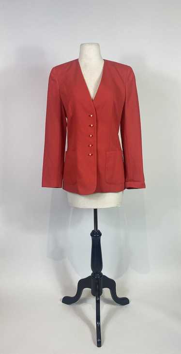 1980s -1990s VALENTINO Red Wool Blazer Jacket