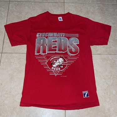 Vtg White Cincinnati Reds #30 Ken Griffey Jr MLB Screen Jersey
