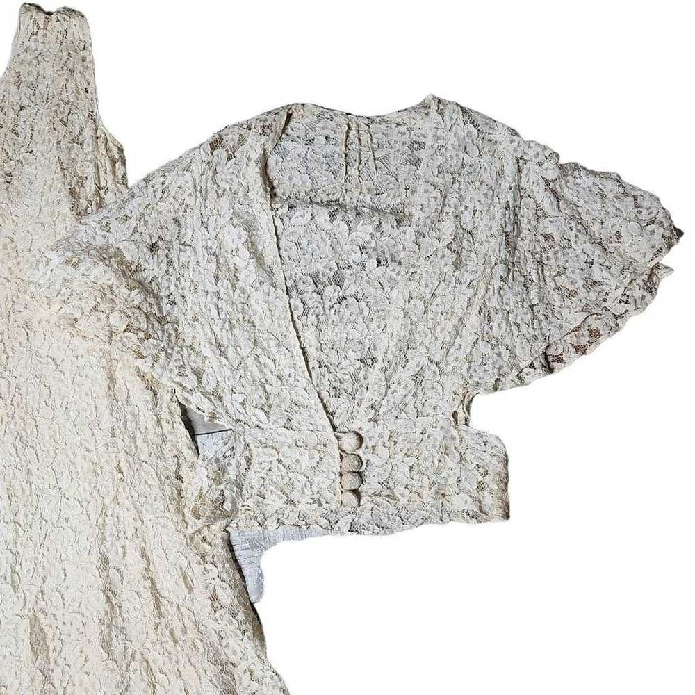 Vintage Vintage 1960/70s lace overlay bridal dres… - image 6