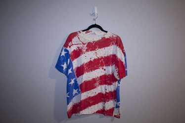 Vintage 90s American Flag All Over Print T-Shirt - image 1