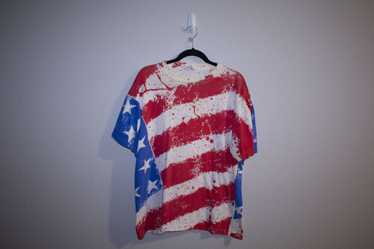 Vintage T Shirt 1990s AOP USA American Flag Star & Stripes Single