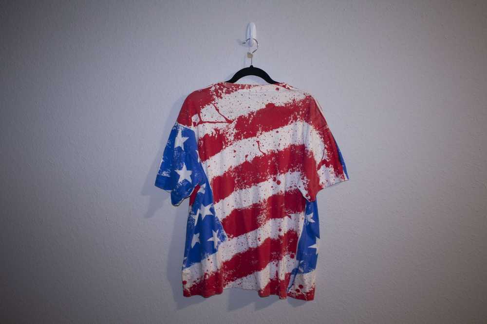 Vintage 90s American Flag All Over Print T-Shirt - image 2