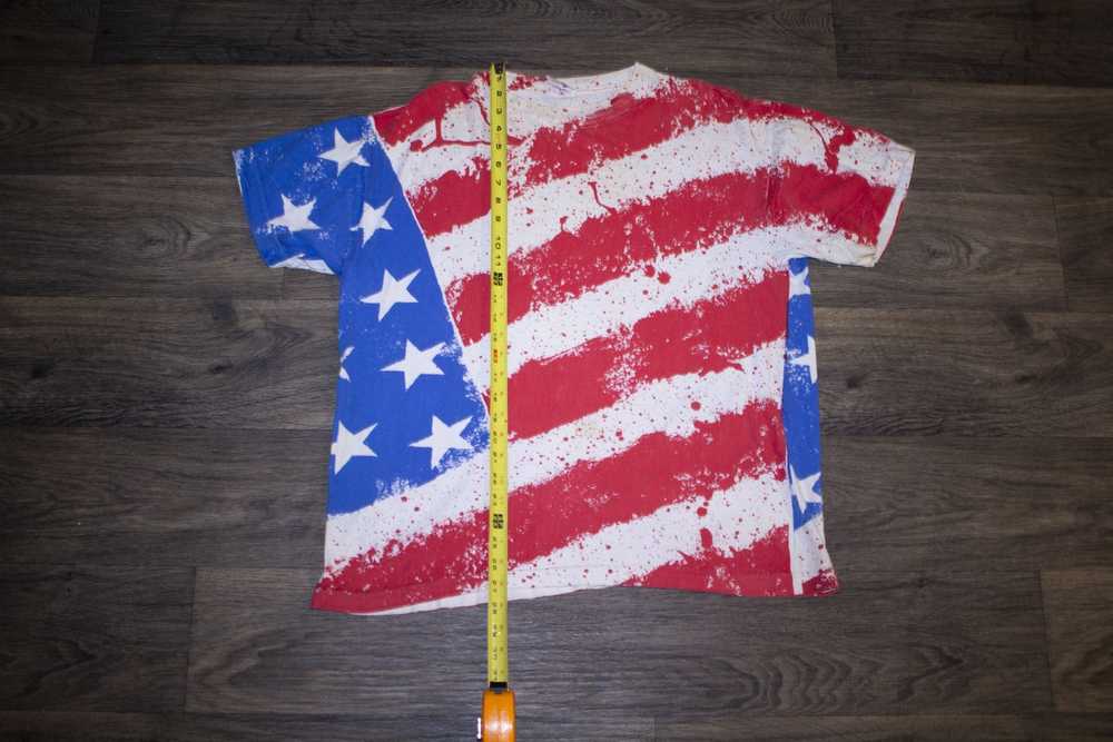 Vintage 90s American Flag All Over Print T-Shirt - image 4