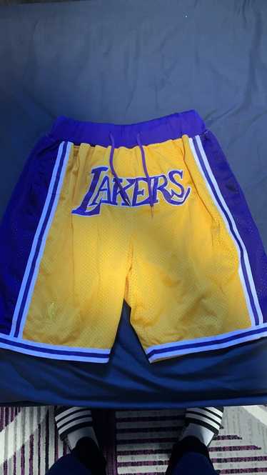 MITCHELL & NESS JUST DON LAKERS 1996 SHORT AVAILABLE @succezzthestore  White/Blue MEN SIZES S-2XL ON SALE $300 DM FOR MORE INFO #zZ…