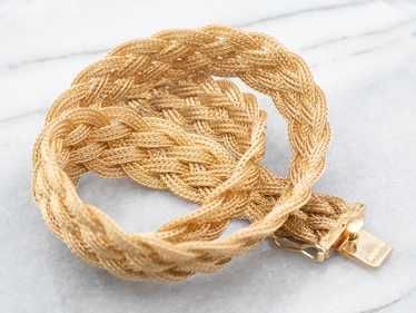 Woven Gold Mesh Choker Necklace - image 1