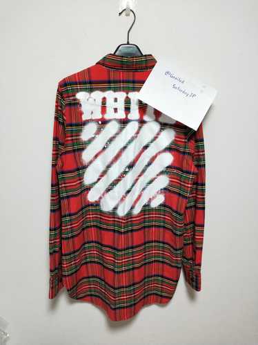 Off-White Diagonal Spray Check Flannel Shirt