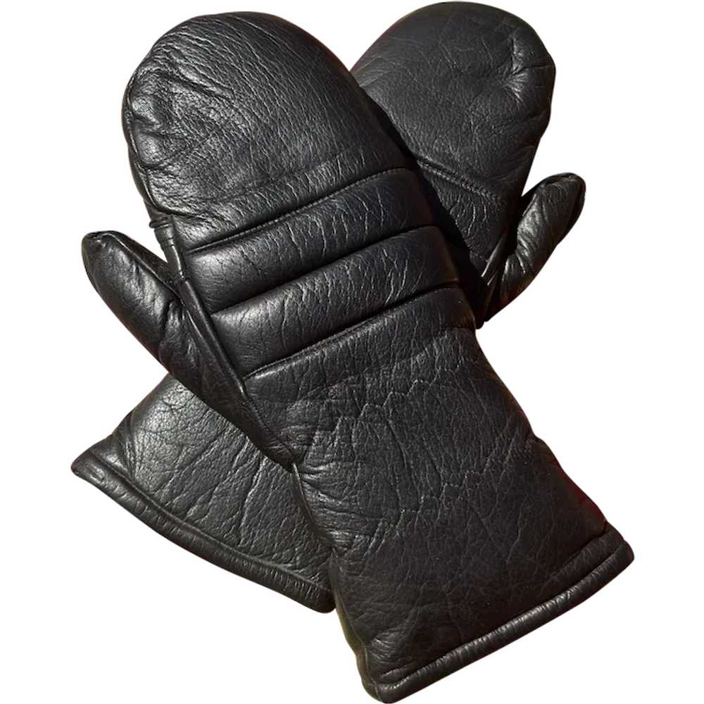 Vintage Leather Winter Ladies Size Medium Mittens… - image 1