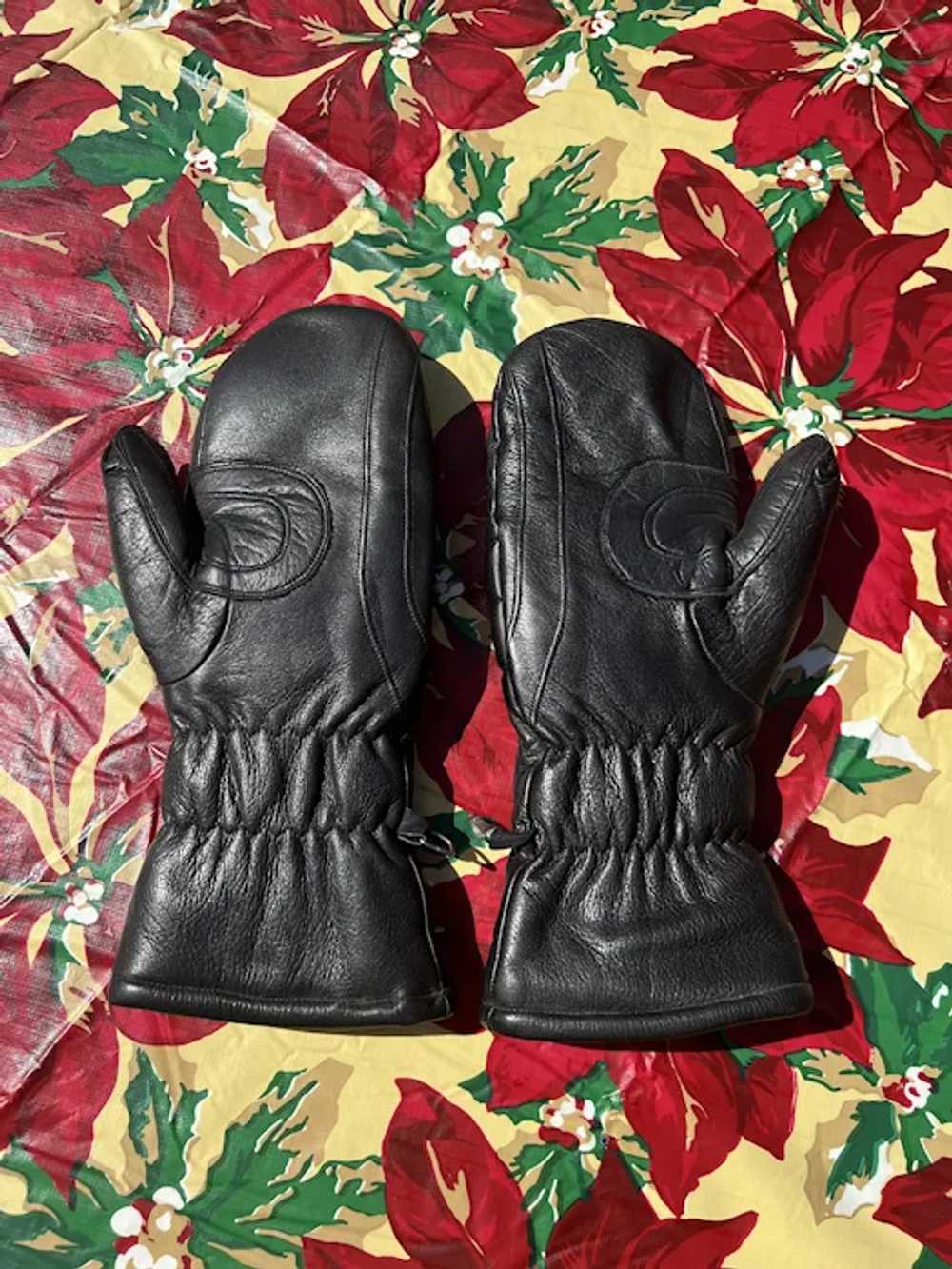 Vintage Leather Winter Ladies Size Medium Mittens… - image 7