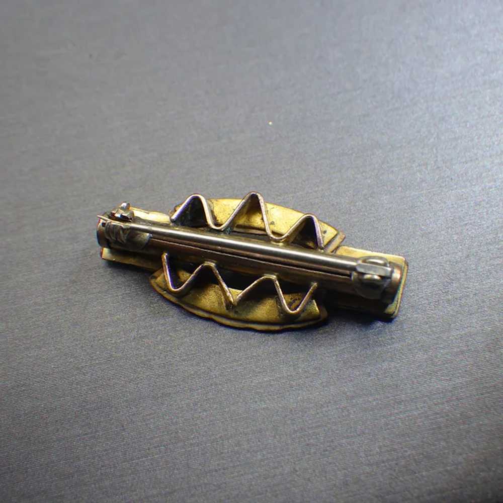 Antique Rolled Gold Victorian Revival Bar Pin, Ga… - image 3