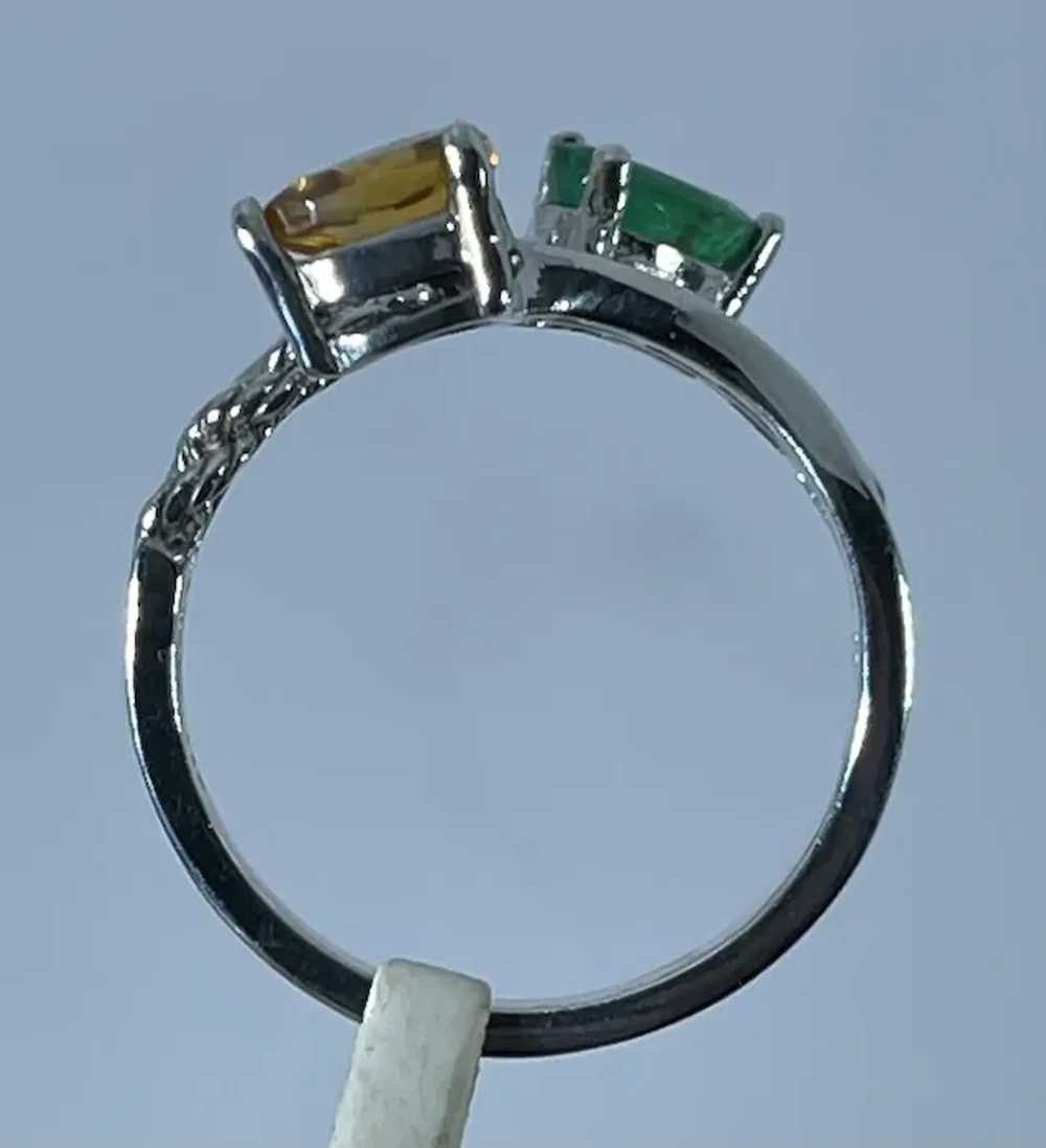 14k Citrine &  Emerald Ring, free resize. - image 5