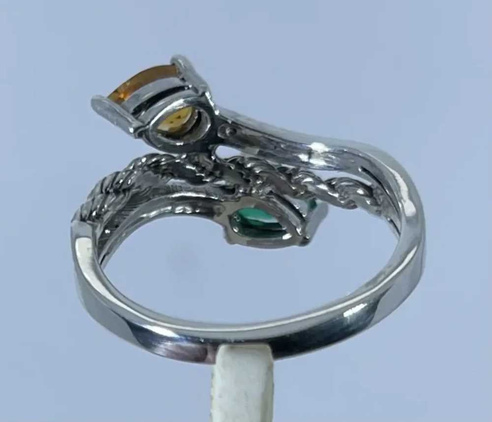 14k Citrine &  Emerald Ring, free resize. - image 6