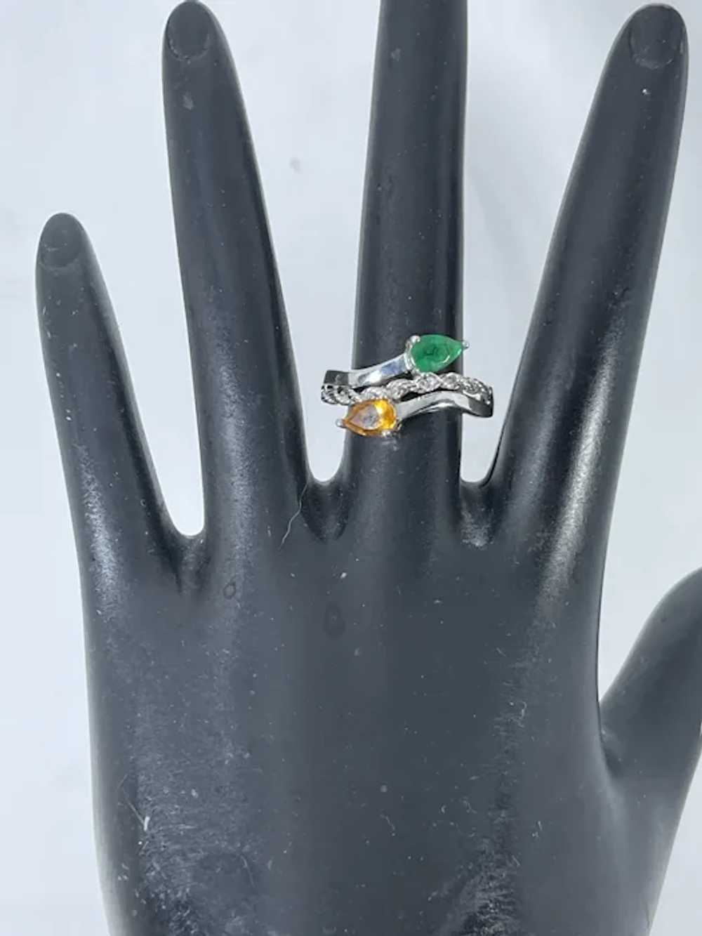 14k Citrine &  Emerald Ring, free resize. - image 8