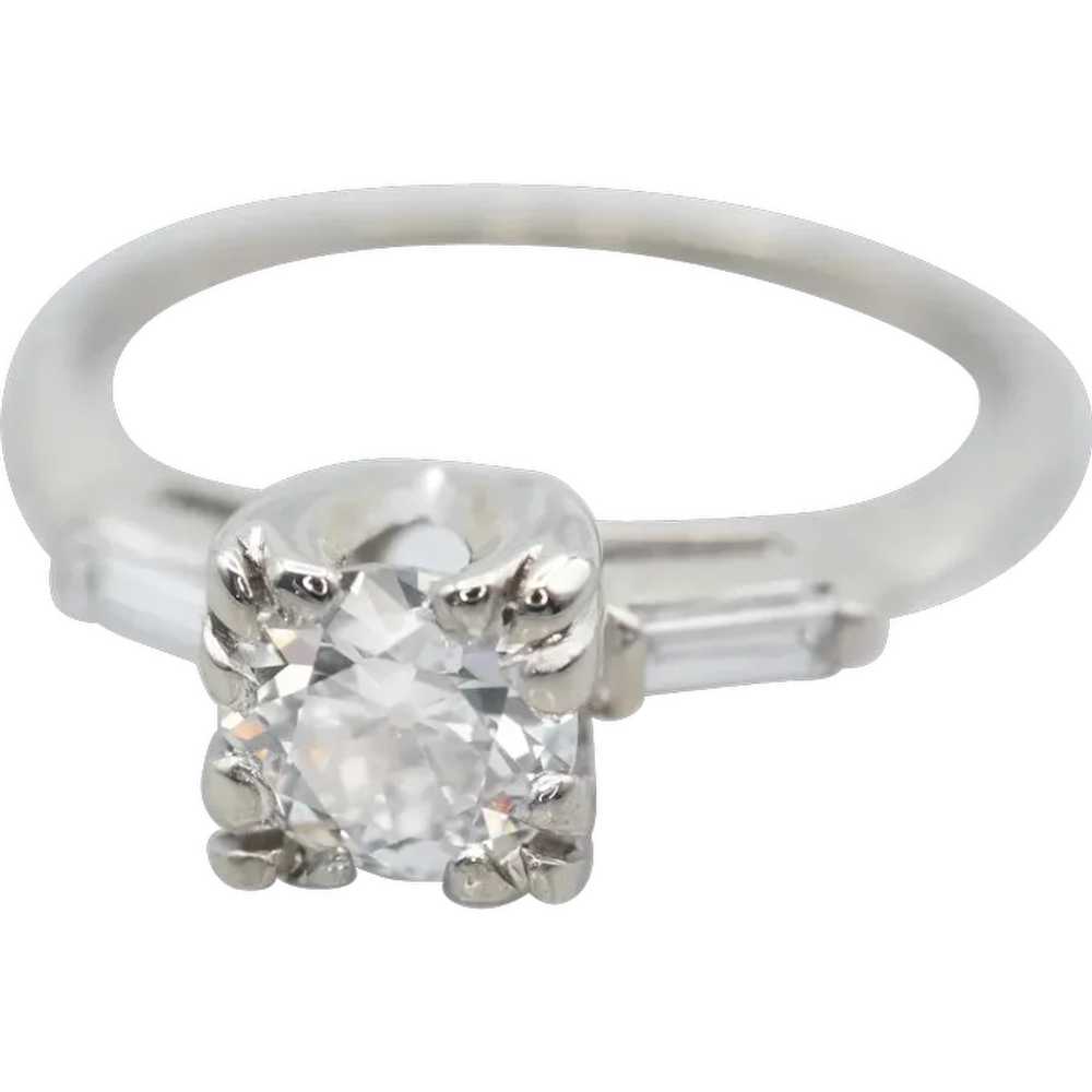 Retro Era Old Mine Cut Diamond Engagement Ring - image 1