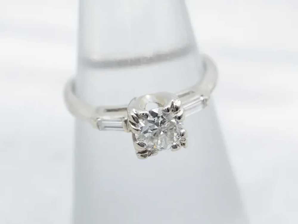 Retro Era Old Mine Cut Diamond Engagement Ring - image 4