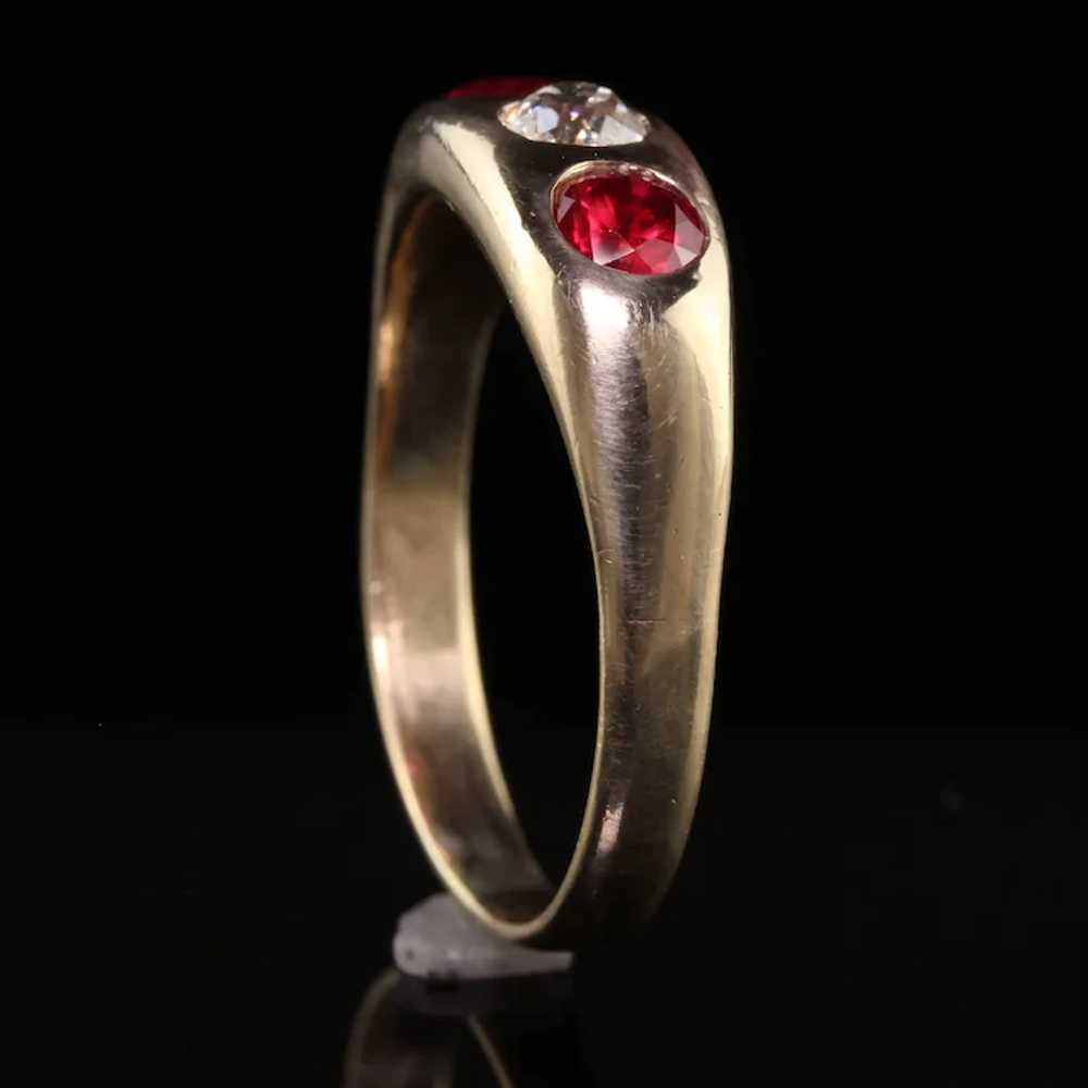 Antique Victorian 14K Yellow Gold Natural Ruby an… - image 5